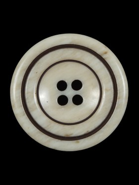 Cream and Brown Plastic 4-Hole Button – 40L/25.5mm Cream and Brown Plastic 4-Hole Button – 40L/25.5mm