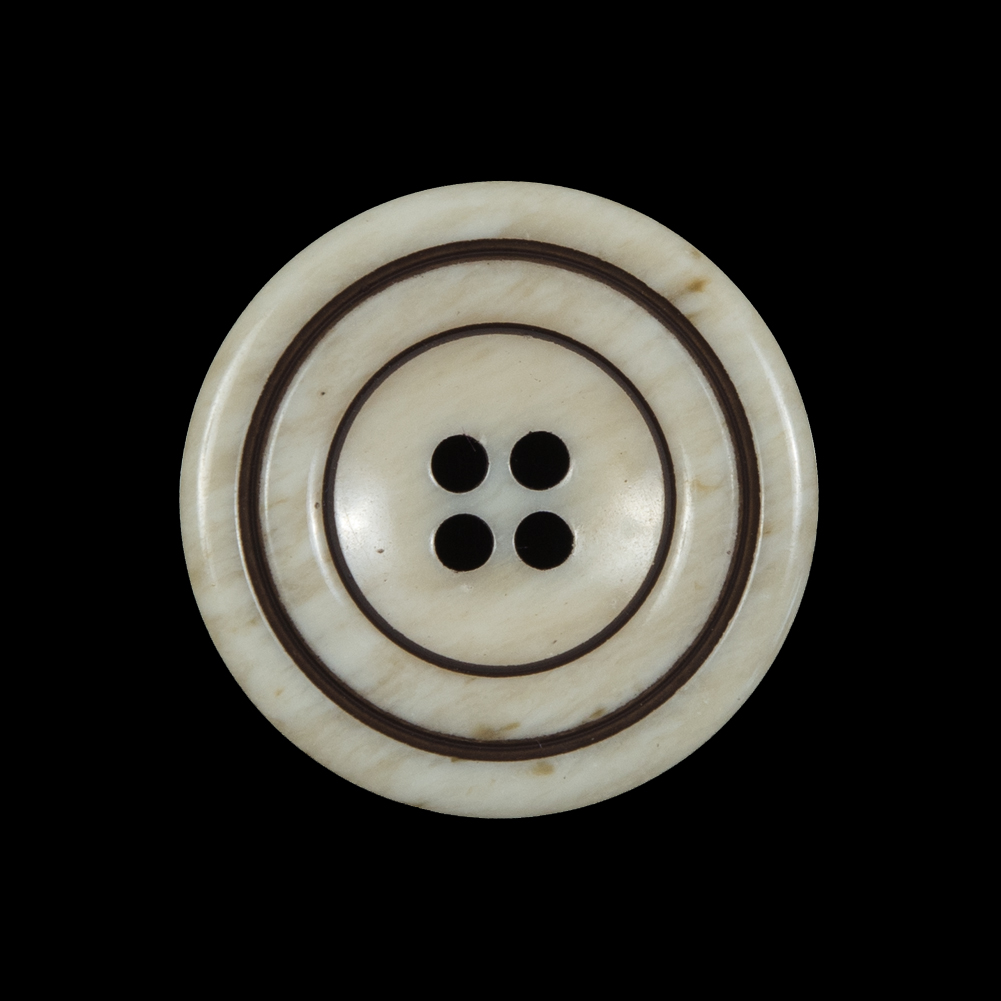 Cream and Brown Plastic 4-Hole Button – 40L/25.5mm Cream and Brown Plastic 4-Hole Button – 40L/25.5mm