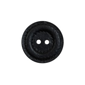 Black Faux Leather Plastic 2-Hole Button – 32L/20mm Black Faux Leather Plastic 2-Hole Button – 32L/20mm