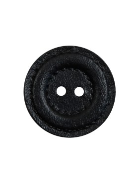 Black Faux Leather Plastic 2-Hole Button – 32L/20mm Black Faux Leather Plastic 2-Hole Button – 32L/20mm