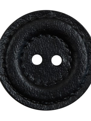 Black Faux Leather Plastic 2-Hole Button – 54L/34mm Black Faux Leather Plastic 2-Hole Button – 54L/34mm