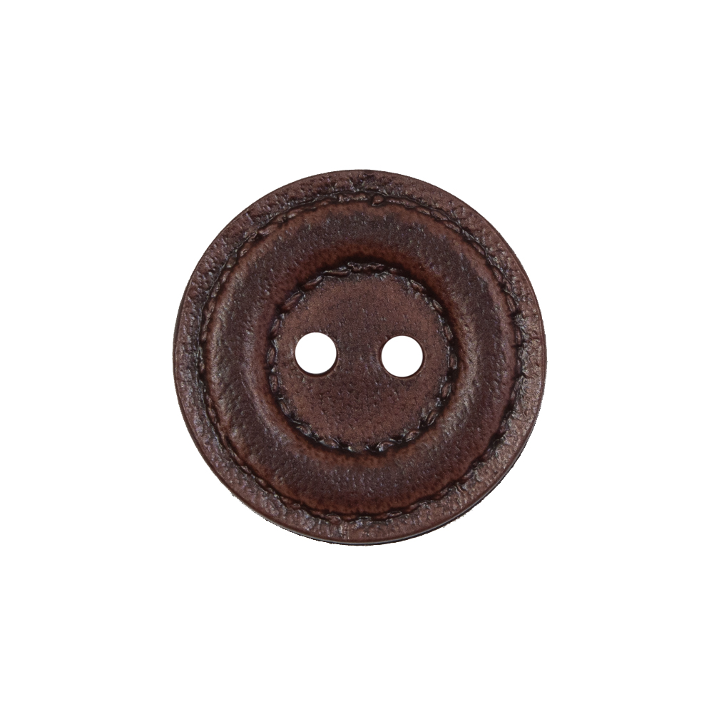 Brown Faux Leather Plastic 2-Hole Button – 36L/23mm Brown Faux Leather Plastic 2-Hole Button – 36L/23mm