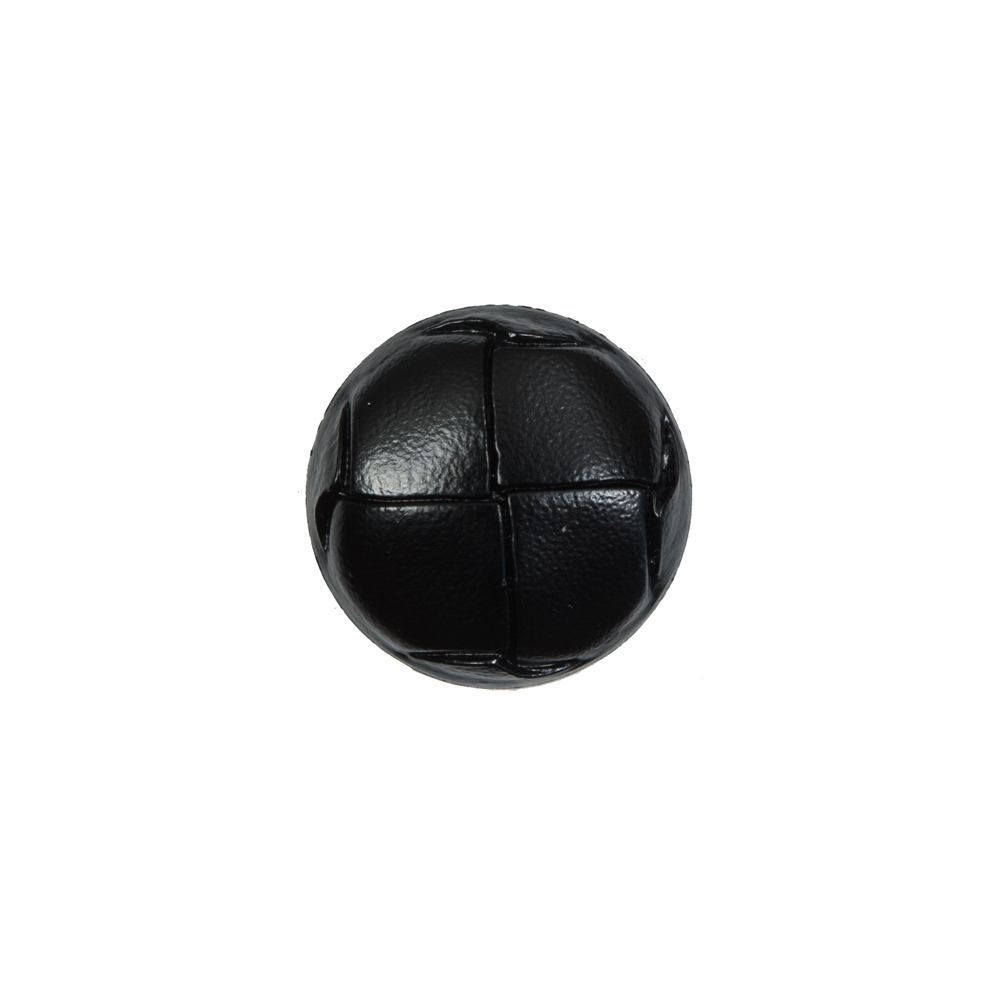 Italian Black Faux Leather Shank Back Button – 24L/15mm Italian Black Faux Leather Shank Back Button – 24L/15mm