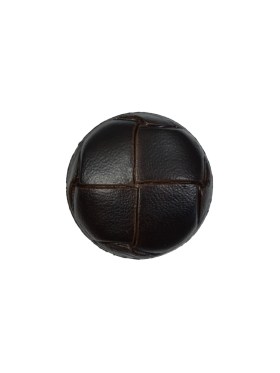 Brown Faux Leather Shank Back Button – 24L/15mm Brown Faux Leather Shank Back Button – 24L/15mm