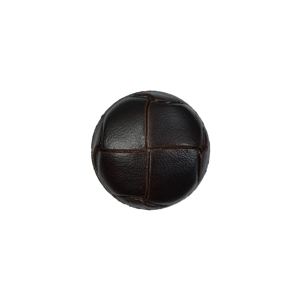 Brown Faux Leather Shank Back Button – 24L/15mm Brown Faux Leather Shank Back Button – 24L/15mm