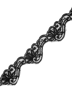 Black Floral Scalloped Lace Trim – 2.75″ Black Floral Scalloped Lace Trim – 2.75″