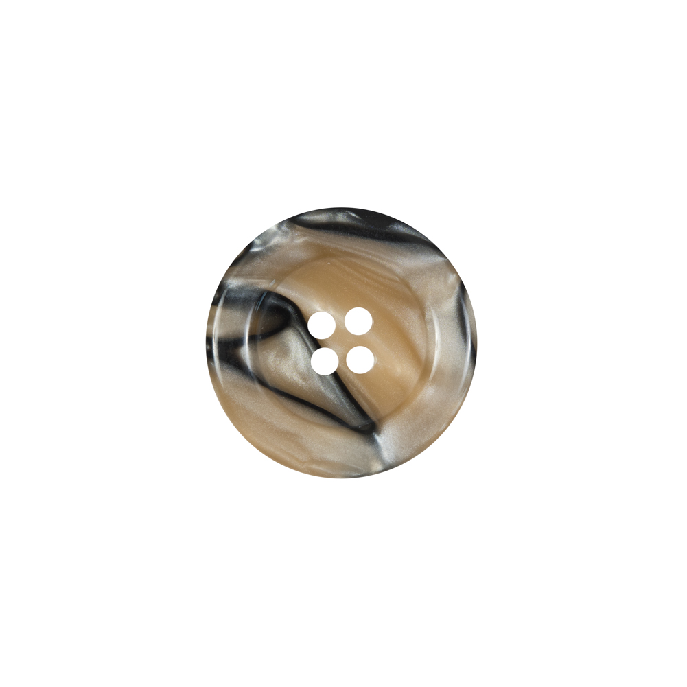 Beige and Black Plastic 4-Hole Button – 28L/18mm Beige and Black Plastic 4-Hole Button – 28L/18mm