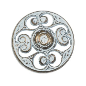Gold and White Etched Metal Shank Back Button – 44L/28mm Gold and White Etched Metal Shank Back Button – 44L/28mm