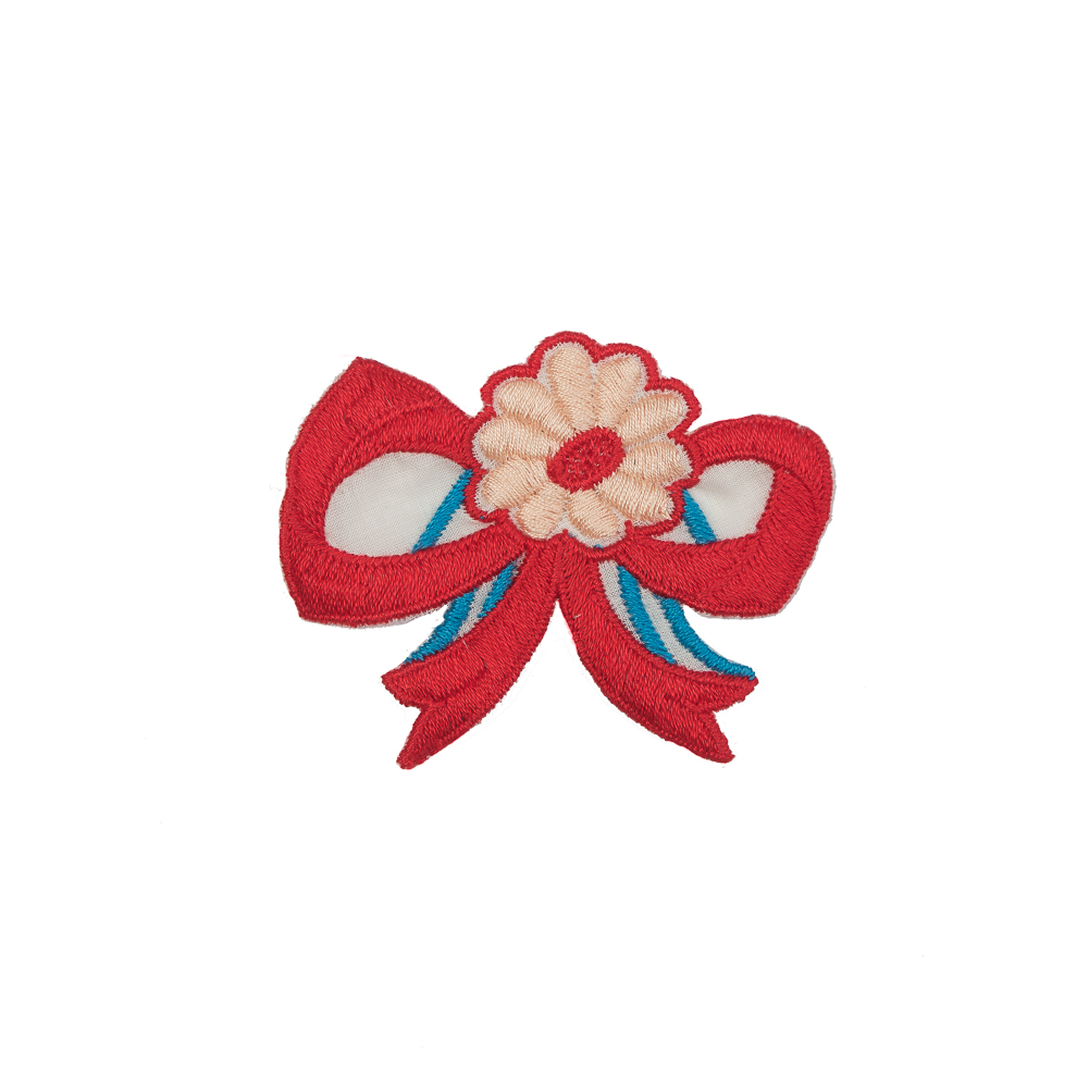 Red Flower Bow Applique – 3.5″ x 3″ Red Flower Bow Applique – 3.5″ x 3″
