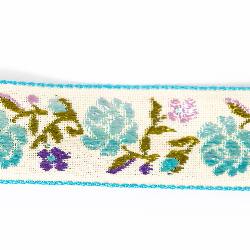 Pink, Blueberry and Angel Blue Ombre Floral German Jacquard Ribbon – 0.875″ Pink, Blueberry and Angel Blue Ombre Floral German Jacquard Ribbon – 0.875″