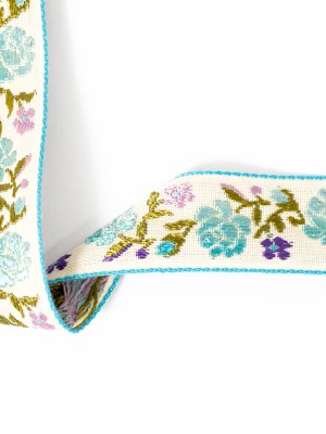 Pink, Blueberry and Angel Blue Ombre Floral German Jacquard Ribbon – 0.875″ Pink, Blueberry and Angel Blue Ombre Floral German Jacquard Ribbon – 0.875″