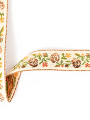 Orange Harvest and Brown Ombre Floral German Jacquard Ribbon – 0.625″ Orange Harvest and Brown Ombre Floral German Jacquard Ribbon – 0.625″