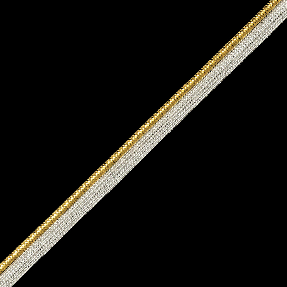 Metallic Gold Cord with Lustrous White Lip - 0.3"