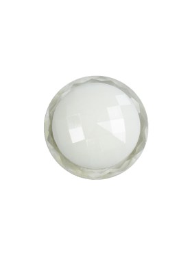 Italian White and Transparent Faceted Shank Back Button – 25L/16mm Italian White and Transparent Faceted Shank Back Button – 25L/16mm