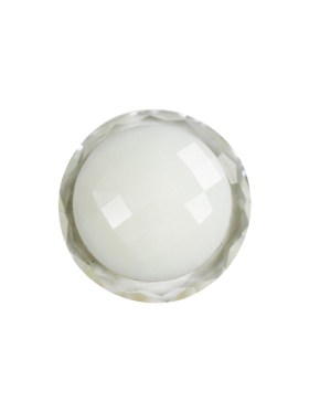 Italian White and Transparent Faceted Shank Back Button – 30L/19mm Italian White and Transparent Faceted Shank Back Button – 30L/19mm