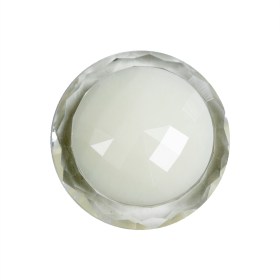 White and Transparent 2-Piece Faceted Shank Back Button – 36L/23mm White and Transparent 2-Piece Faceted Shank Back Button – 36L/23mm