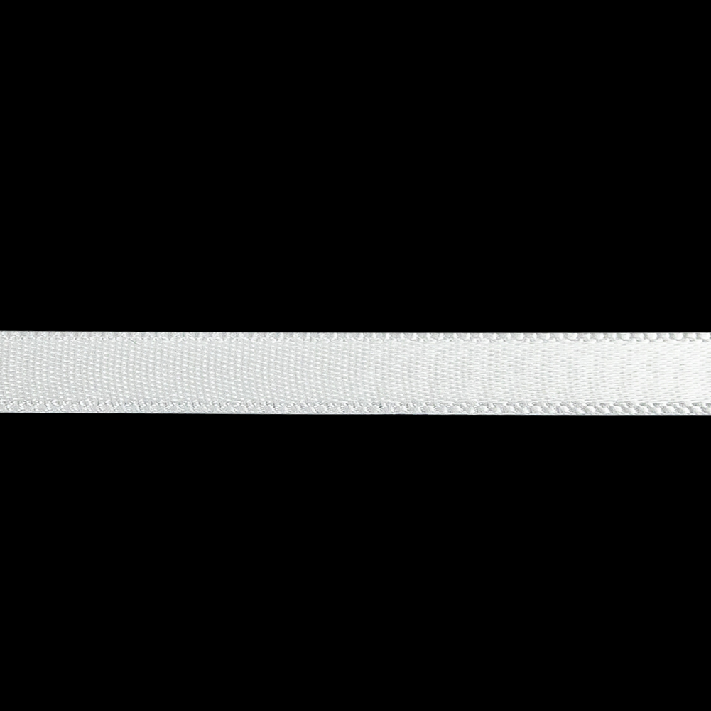 White Single Face Satin Ribbon - 0.25"
