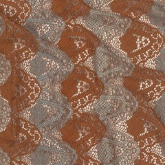 Corded Lace – Aqua and Dark Peach Two-Tone Scalloped Stripes Corded Lace – Aqua and Dark Peach Two-Tone Scalloped Stripes