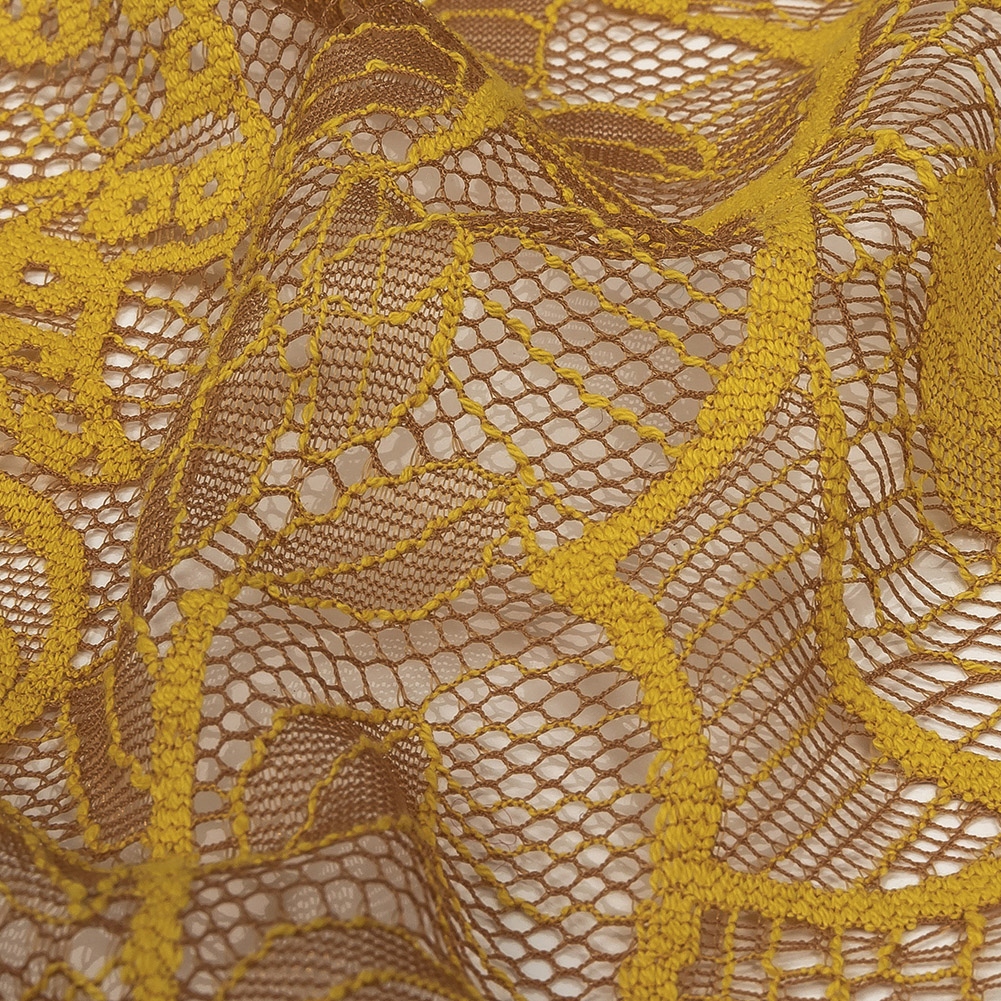 Lace Panel – Yellow and Brown Foliage Lace Panel – Yellow and Brown Foliage