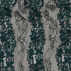 Corded Lace Panel – Teal and Black Floral Corded Lace Panel – Teal and Black Floral