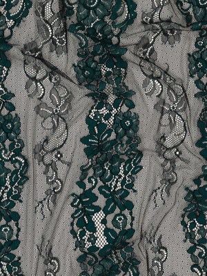 Corded Lace Panel – Teal and Black Floral Corded Lace Panel – Teal and Black Floral