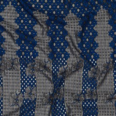 Corded Lace Panel – Royal Blue and Silvery Floral Corded Lace Panel – Royal Blue and Silvery Floral