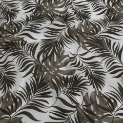 Slubbed Organic Cotton Woven – Major Brown Tropical Leaves – Santos Collection Slubbed Organic Cotton Woven – Major Brown Tropical Leaves – Santos Collection