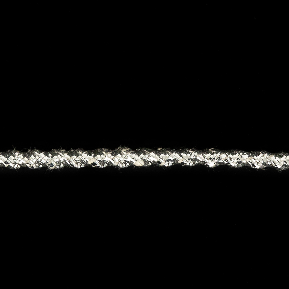 Shiny Silver Dimensional Braided Cord – 0.2″ Shiny Silver Dimensional Braided Cord – 0.2″