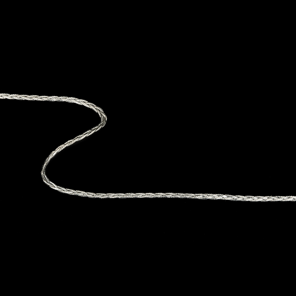 Silver Metallic Flat Braided Cord – 0.2″ Silver Metallic Flat Braided Cord – 0.2″