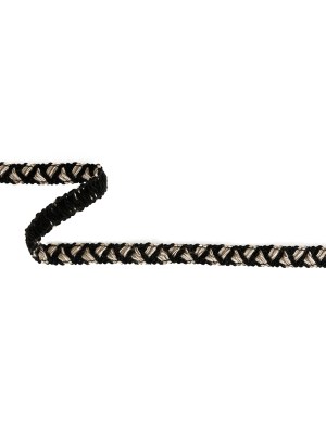 Black and Beige Zig Zag Yarn Trimming – 0.625″ Black and Beige Zig Zag Yarn Trimming – 0.625″