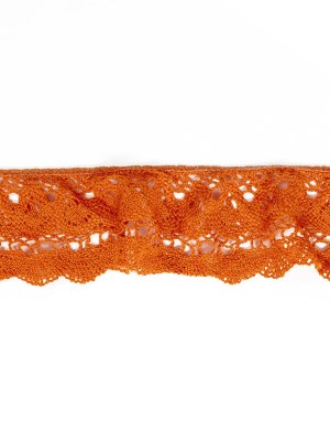Pumpkin Orange Floral Crocheted Trim – 2.5″ Pumpkin Orange Floral Crocheted Trim – 2.5″
