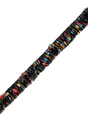 Rainbow and Black Chenille Trim – 1″ Rainbow and Black Chenille Trim – 1″