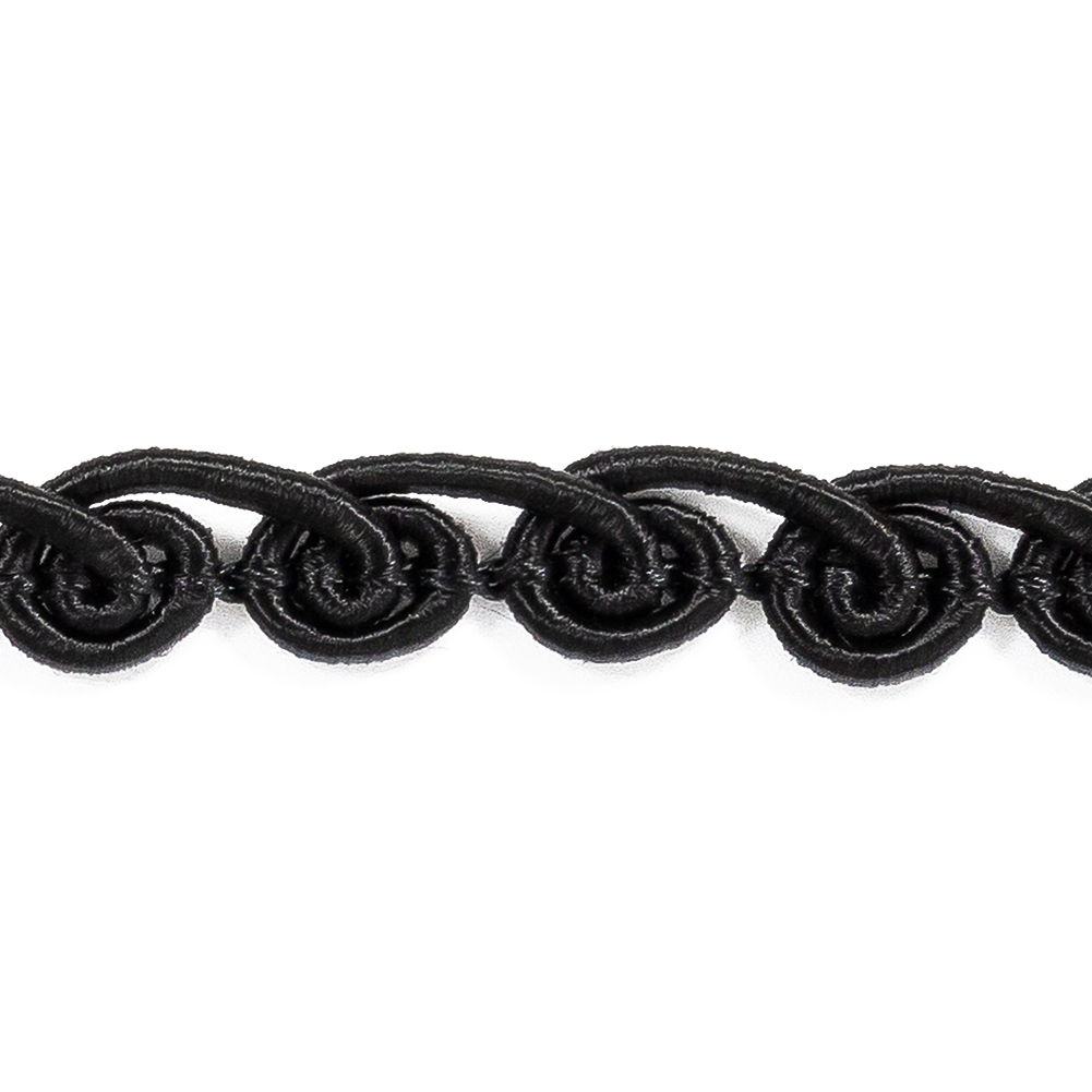 Black Loop de Loop Gimp Braided Trim - 0.375"