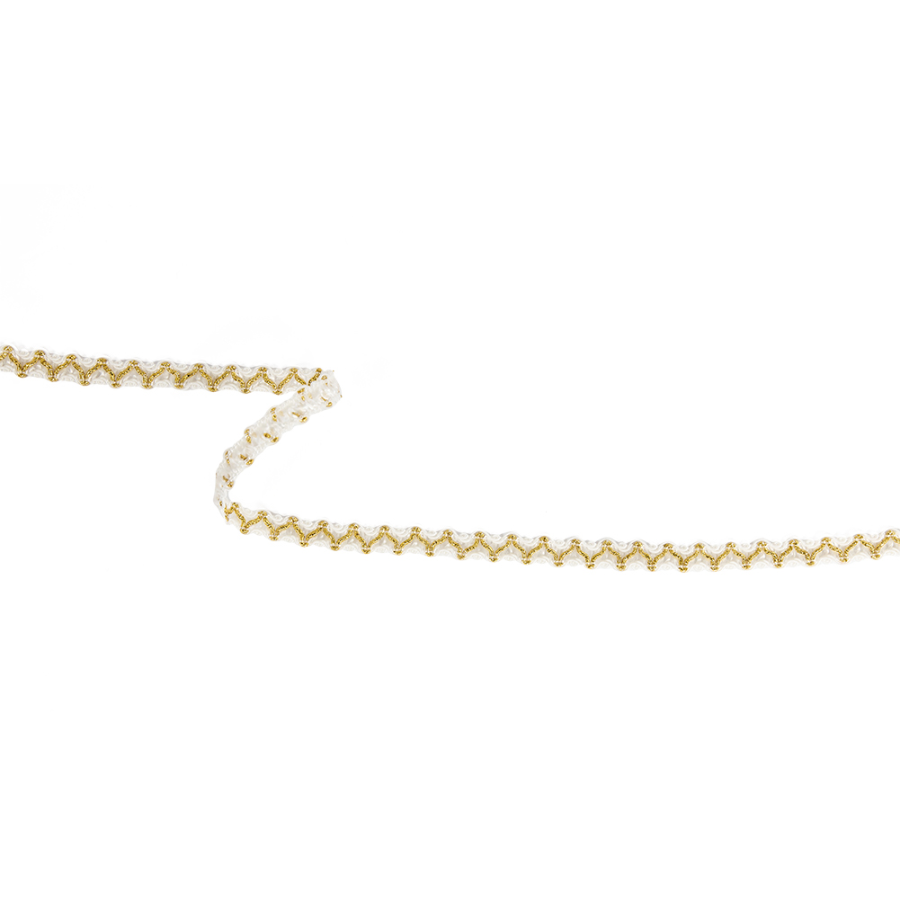 White and Metallic Gold Gimp Braided Trim – 0.375″ White and Metallic Gold Gimp Braided Trim – 0.375″