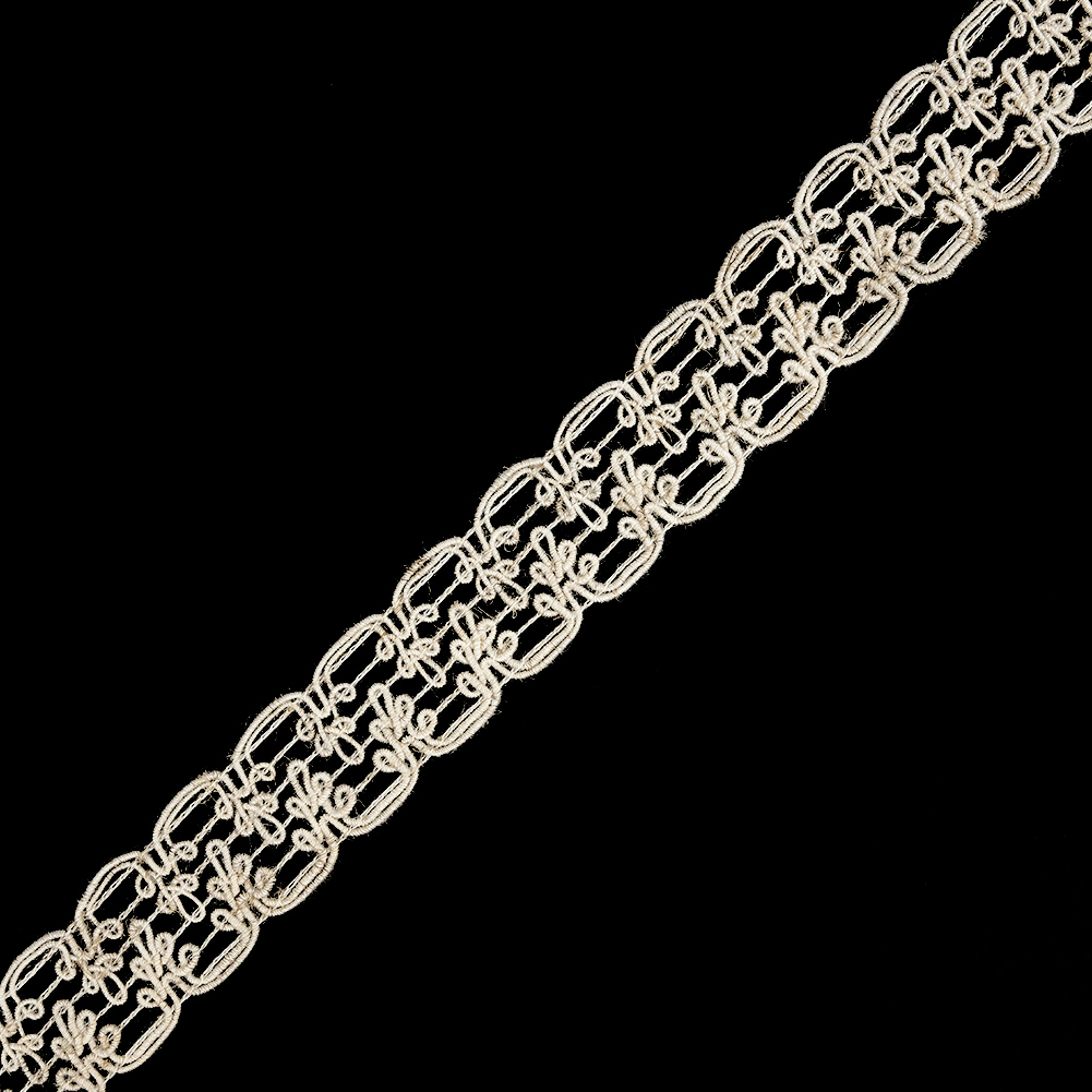 Natural Rhythmic Swirls Crochet Lace Trimming – 1.25″ Natural Rhythmic Swirls Crochet Lace Trimming – 1.25″