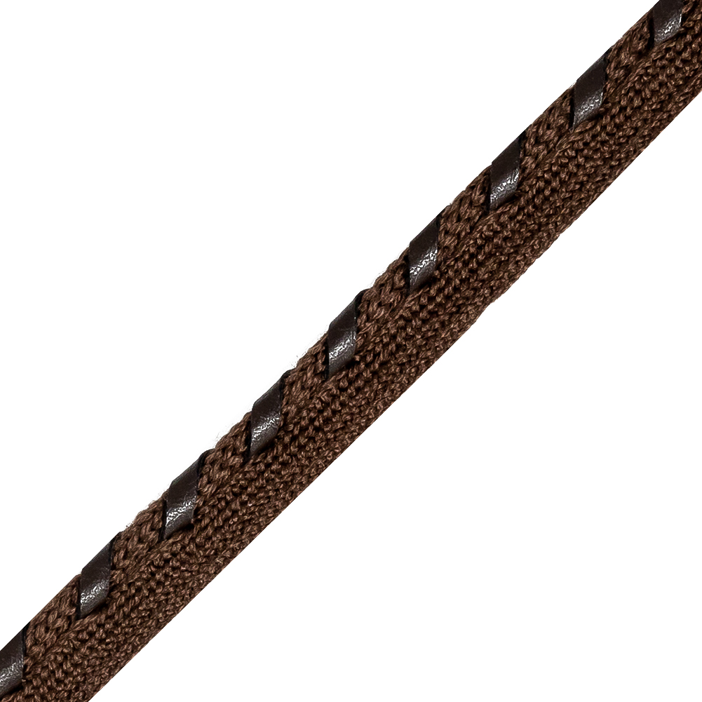 Reunion and Marrone Leather Twisted Braid with Lip - 0.4"