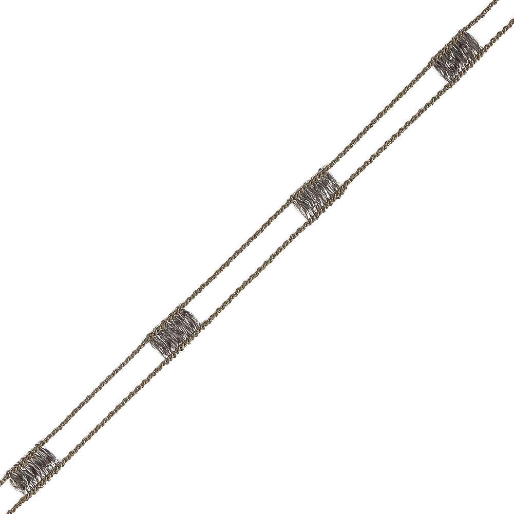 Dark Mushroom Fine Rail Lace Trimming - 0.2"