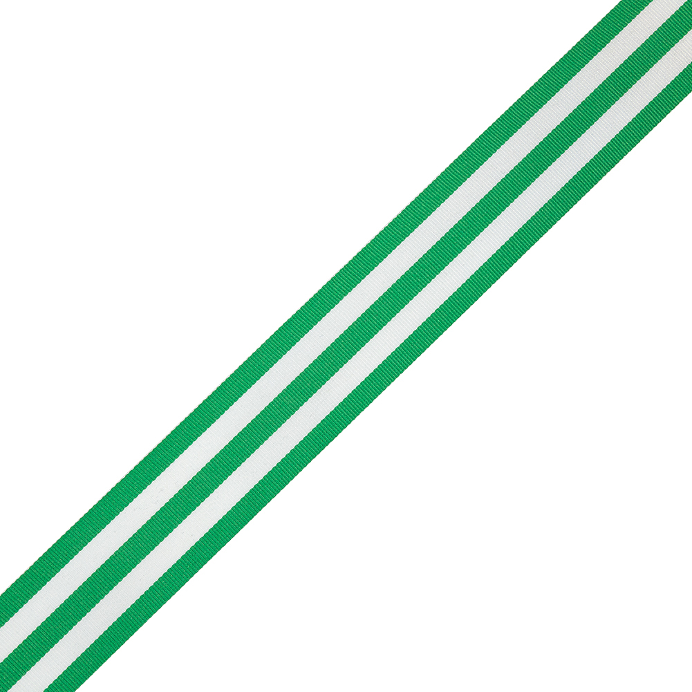 Fern Green and White Awning Stripes Ribbed Woven Ribbon – 1.5″ Fern Green and White Awning Stripes Ribbed Woven Ribbon – 1.5″