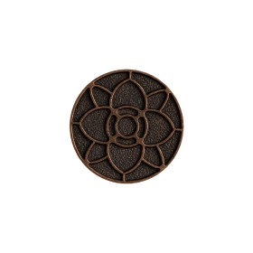 Italian Copper Floral Metal Shank Back Button – 30L/19mm Italian Copper Floral Metal Shank Back Button – 30L/19mm