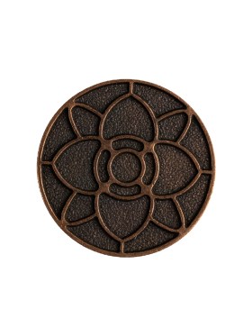 Italian Copper Floral Metal Shank Back Button – 36L/23mm Italian Copper Floral Metal Shank Back Button – 36L/23mm