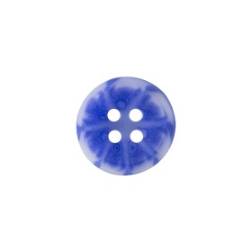 Transparent and Blue Swirls 4-Hole Saucer Button – 24L/15mm Transparent and Blue Swirls 4-Hole Saucer Button – 24L/15mm