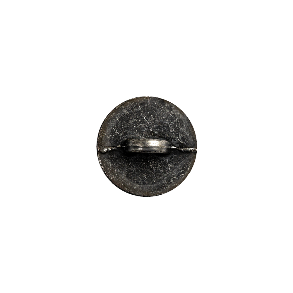 Gunmental Floral Cast Metal Shank Back Button - 20L/12.5mm