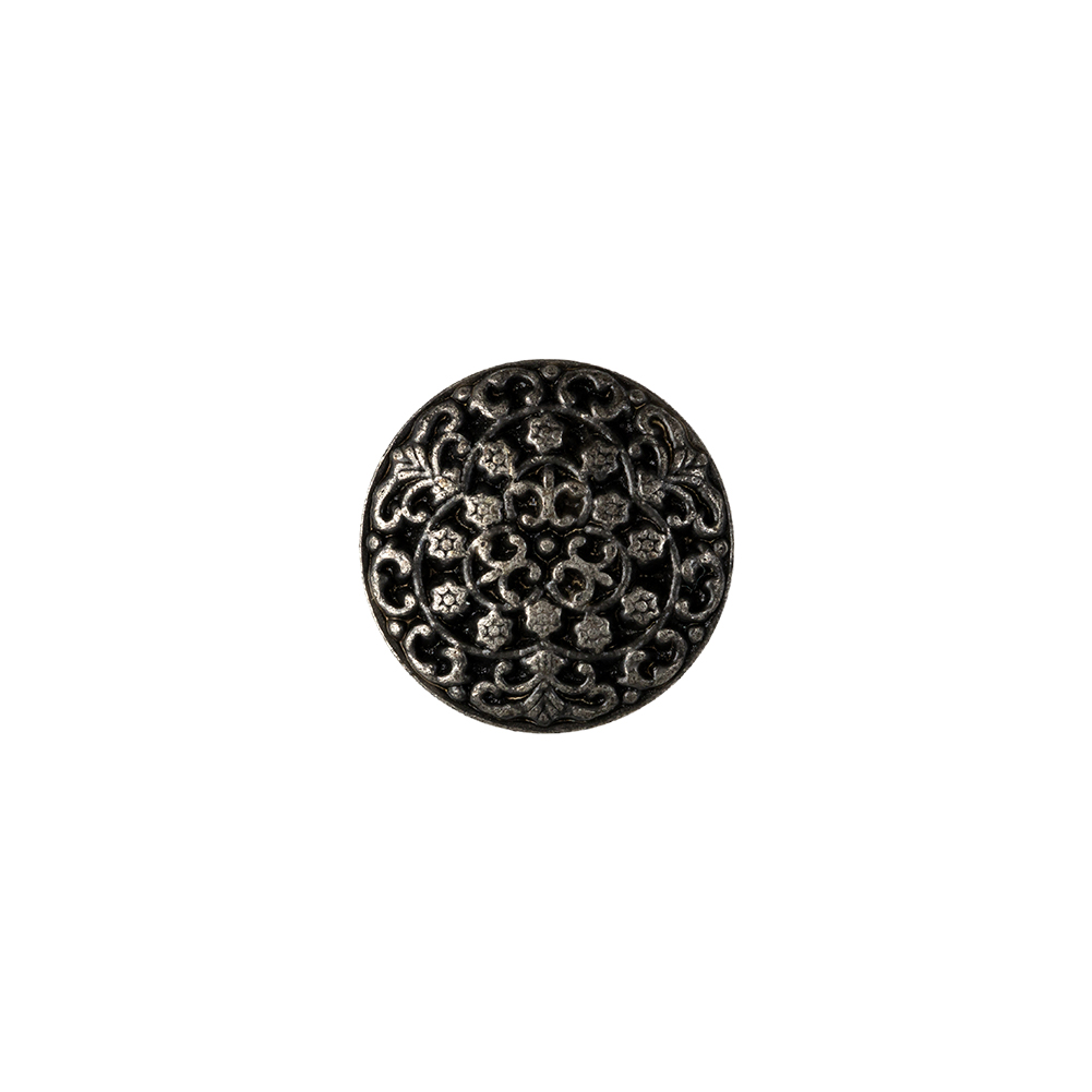 Gunmental Floral Cast Metal Shank Back Button – 20L/12.5mm Gunmental Floral Cast Metal Shank Back Button – 20L/12.5mm