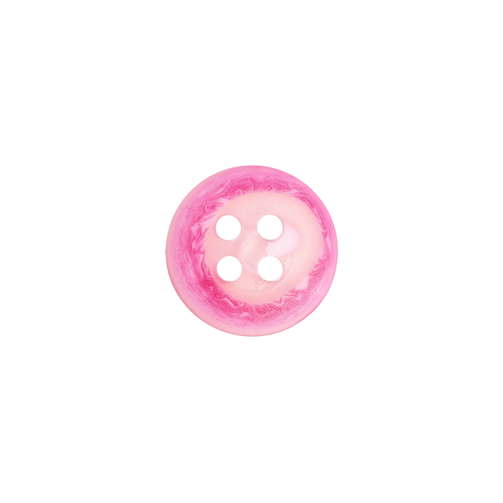 Transparent and Hot Pink Swirl 4-Hole Low Convex Button – 20L/12.5mm Transparent and Hot Pink Swirl 4-Hole Low Convex Button – 20L/12.5mm