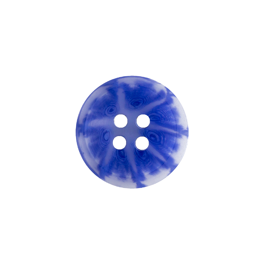 Transparent and Blue Swirls 4-Hole Saucer Button – 28L/18mm Transparent and Blue Swirls 4-Hole Saucer Button – 28L/18mm