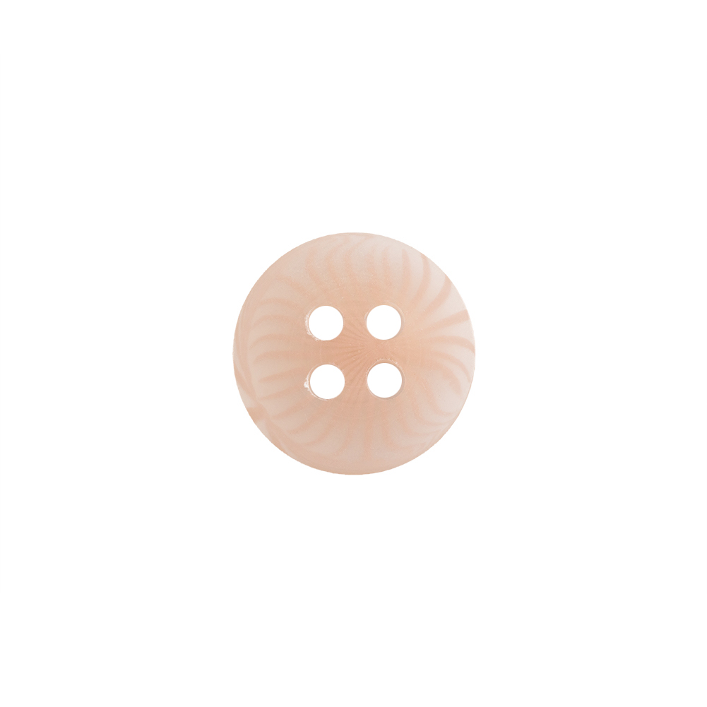Transparent and Peach Swirls 4-Hole Low Convex Top Button - 20L/12.5mm