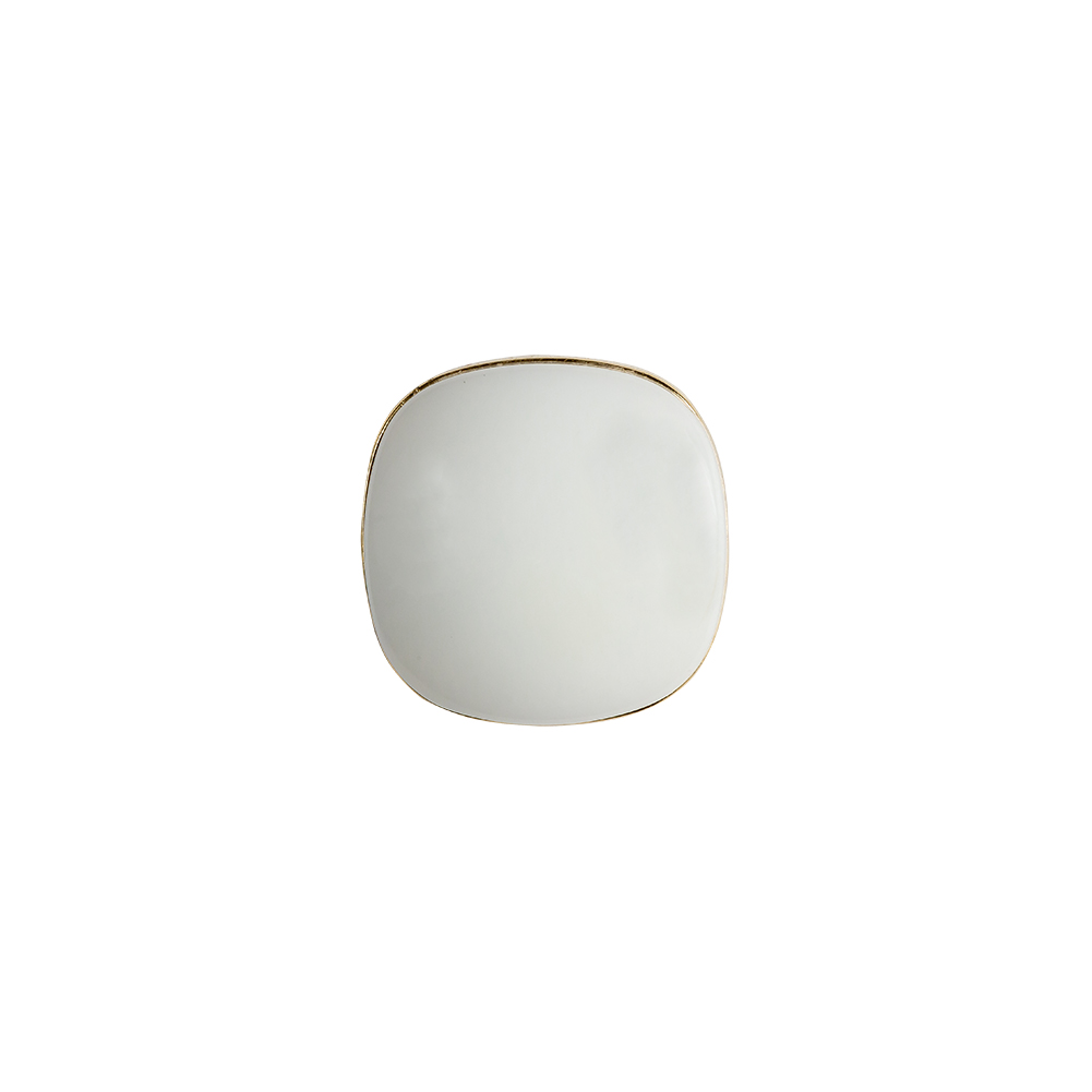 White and Gold 2-Piece Dome-Shaped Rounded Square Shank Back Button – 24L/15mm White and Gold 2-Piece Dome-Shaped Rounded Square Shank Back Button – 24L/15mm