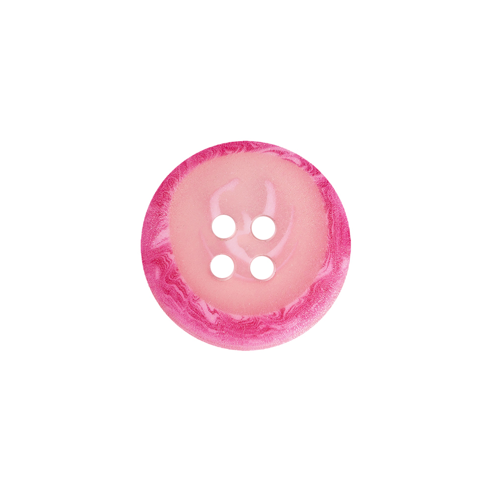 Transparent and Hot Pink Swirl 4-Hole Low Convex Button – 28L/18mm Transparent and Hot Pink Swirl 4-Hole Low Convex Button – 28L/18mm