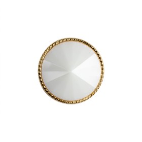 White and Gold 2-Piece Cone-Shaped Shank Back Button – 32L/20mm White and Gold 2-Piece Cone-Shaped Shank Back Button – 32L/20mm