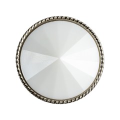 White and Silver 2-Piece Cone-Shaped Shank Back Button – 45L/29mm White and Silver 2-Piece Cone-Shaped Shank Back Button – 45L/29mm